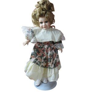 Soft Body Porcelain 18" Doll in Victorian Style Dress